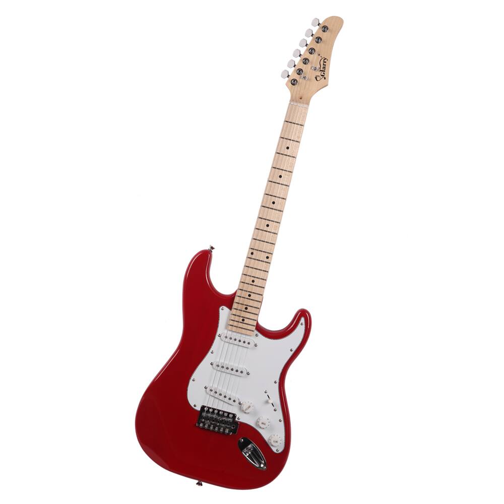 Alt View 2. Winado - 39 Inch Full Size  ST Maple Red Right Handed Electric Guitar w/ Portable Bag for Gift.