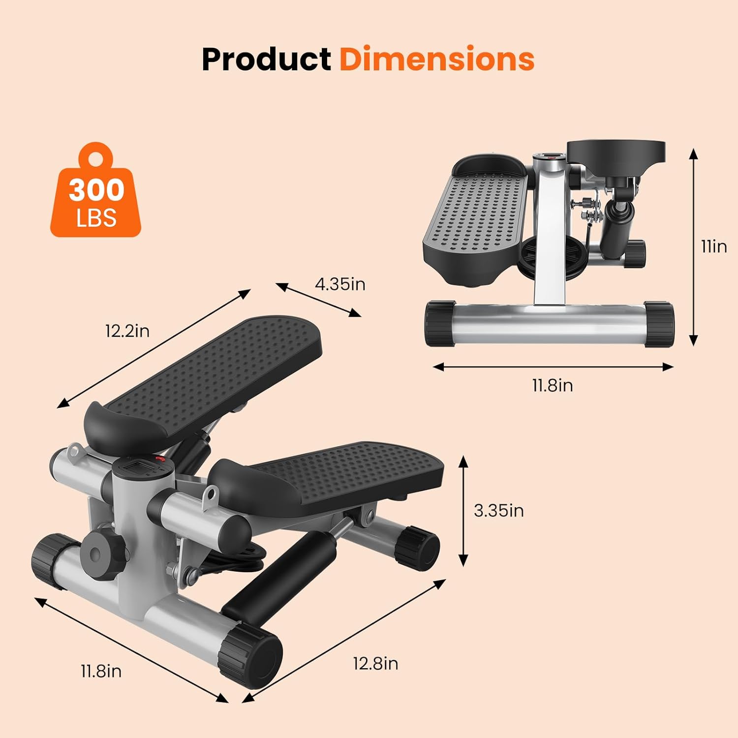 Product Dimensions  
300 LBS  
11in  
12.2in  
4.35in  
11.8in  
3.35in  
11.8in  
12.8in