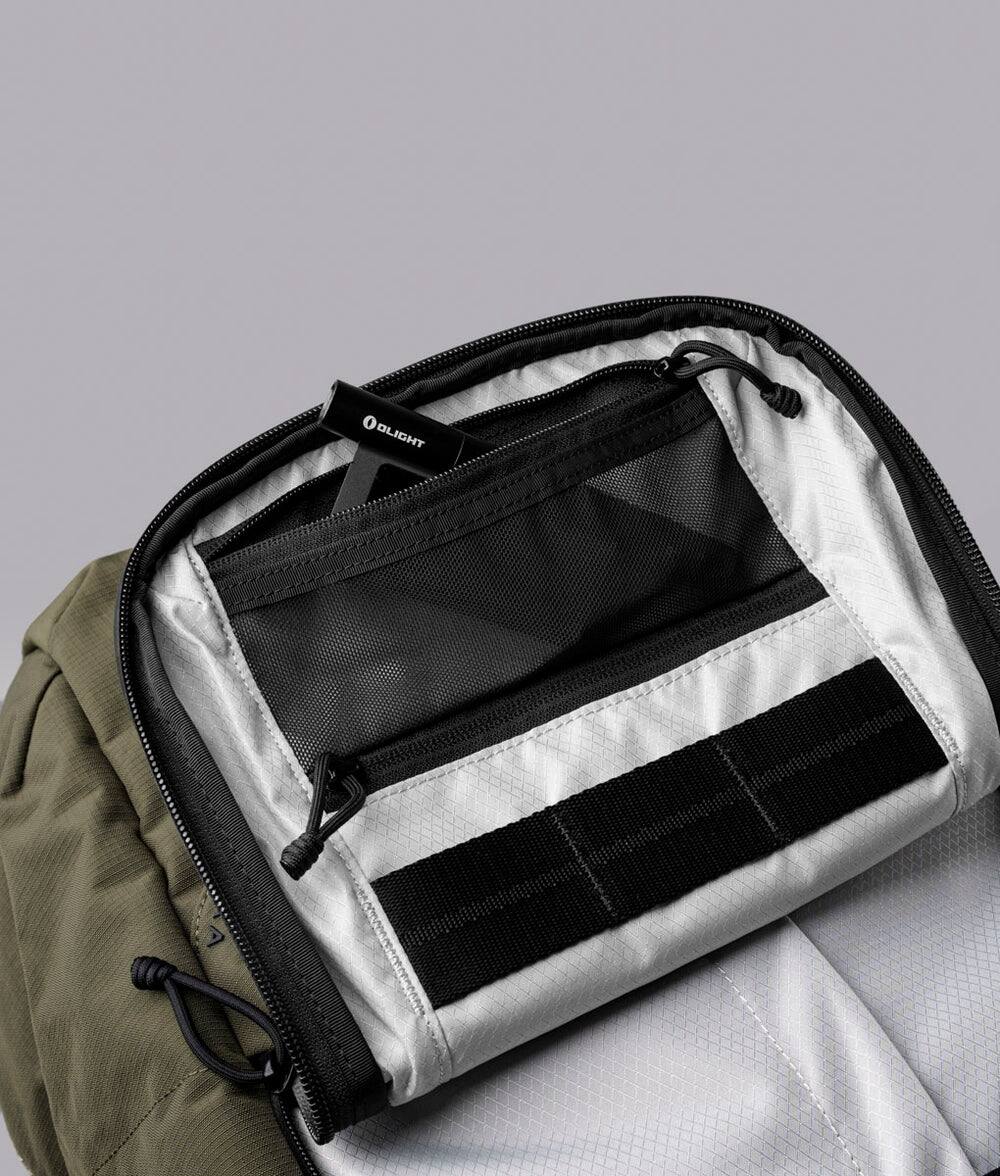 Alt View 7. ALPAKA - Elements Backpack Pro Laptop Backpack Fits 16'' Laptop with Dual Bottle Pockets, Travel Backpack for Men - Green Axoflux 400D Ripstop Nylon.