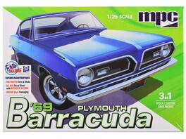 Skill 2 Model Kit 1969 Plymouth Barracuda 3-in-1 Kit 1/25 Scale Model by MPC - Multicolor