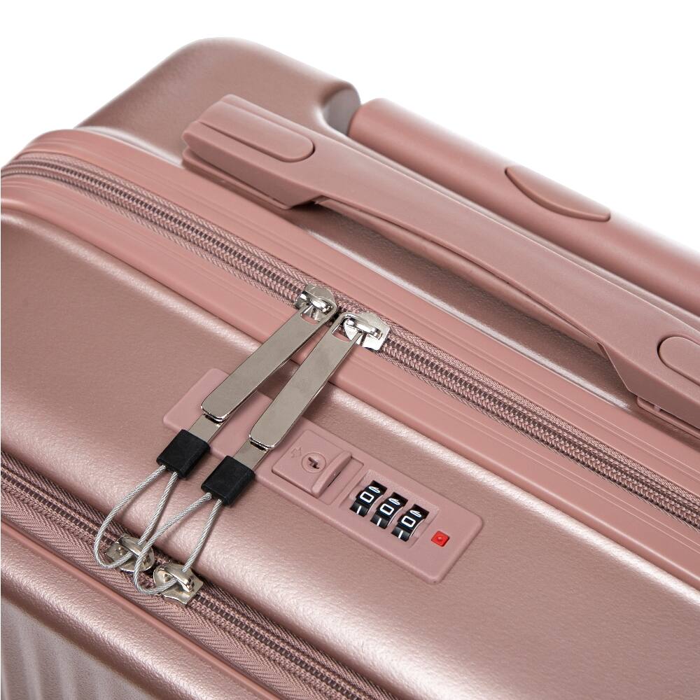Alt View 2. Ropilly - Ropilly 2 Piece Luggage Set Champagne Hardside Suitcase Front Opening Carry On Luggage - Champagne.