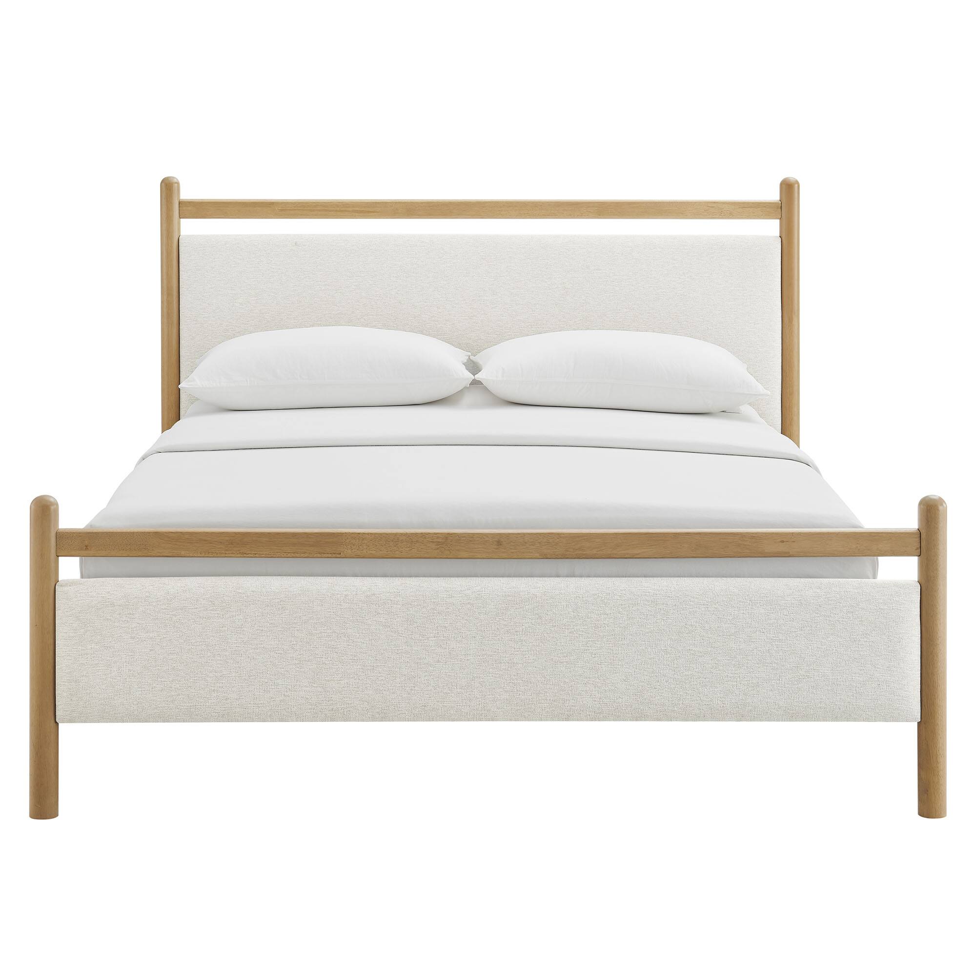 Alt View 4. Modway - Ginny Platform Bed Frame by Modway - Light Oak Heathered Ivory.