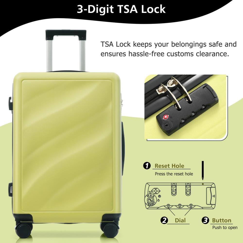 3-Digit TSA Lock

TSA Lock keeps your belongings safe and ensures hassle-free customs clearance.

1. Reset Hole
   Press the reset hole

2. Dial

3. Button
   Push to open