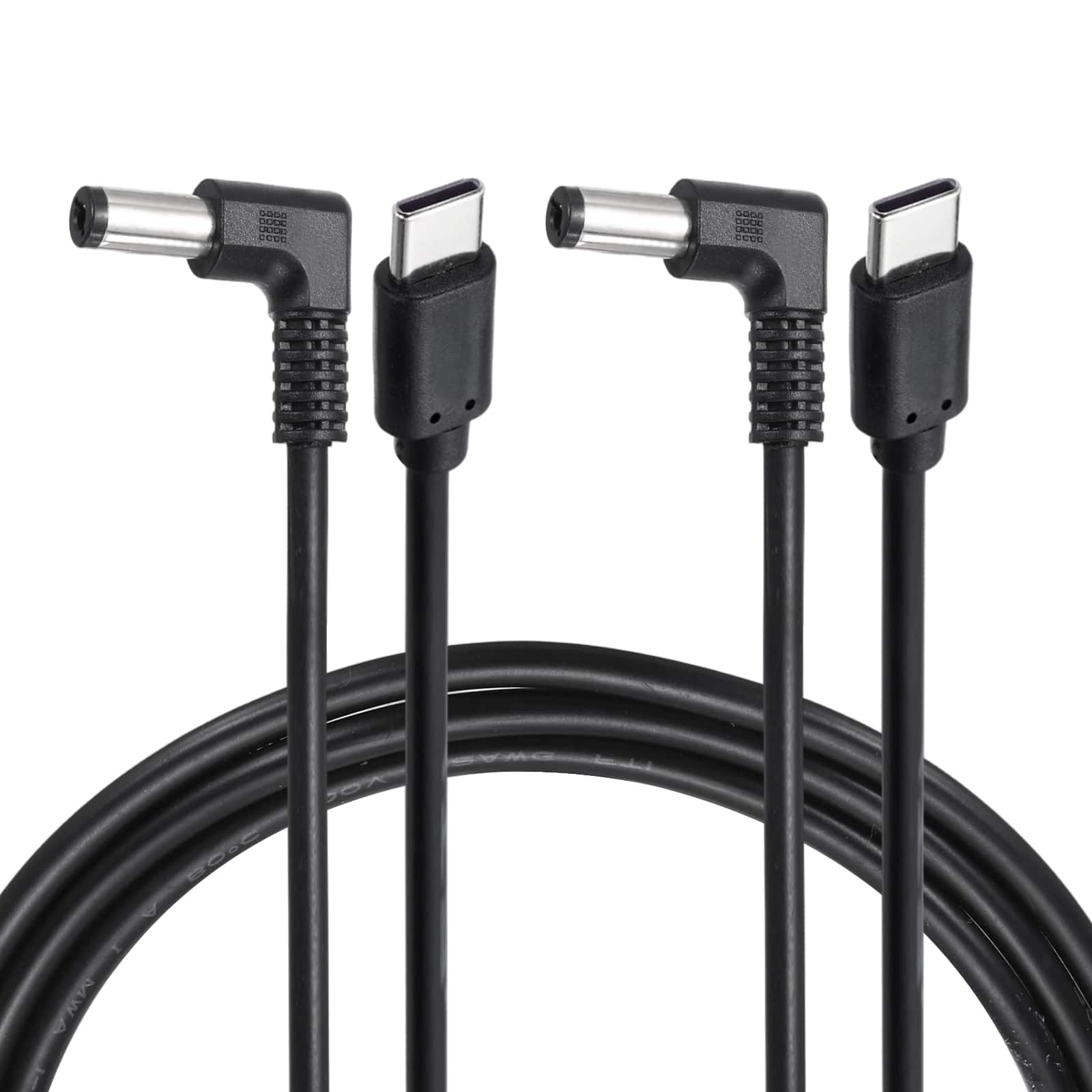 Unique Bargains - USB C to DC Power Cable, 15V 3A 45W, 5.5x2.1mm, PD Trigger for Laptop/Monitor/Security Camera, 2pcs - Black