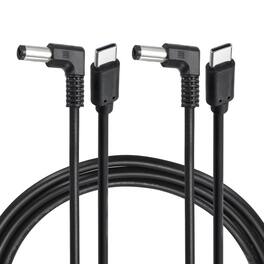 Unique Bargains - USB C to DC Power Cable, 15V 3A 45W, 5.5x2.1mm, PD Trigger for Laptop/Monitor/Security Camera, 2pcs - Black