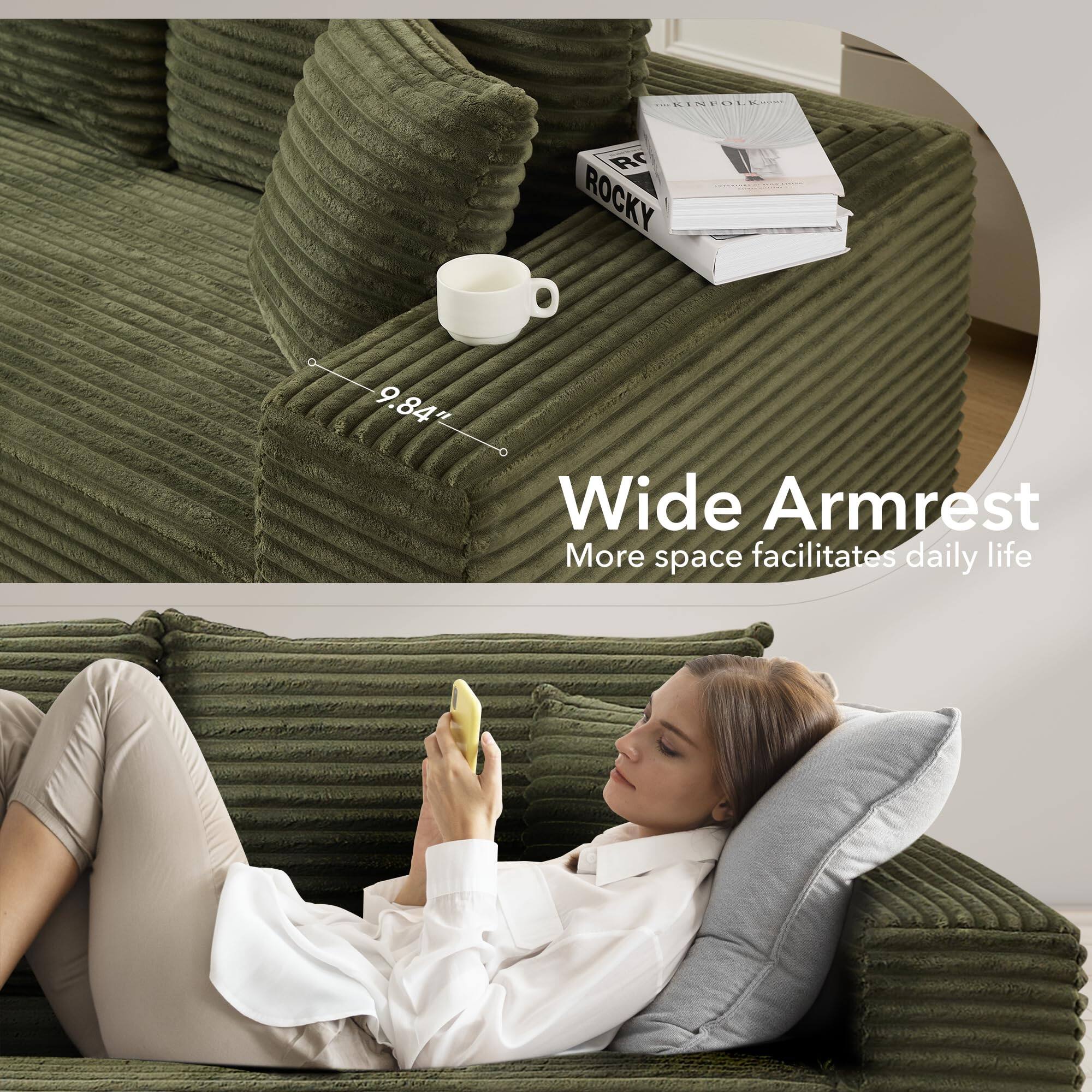 AINPUL RC ROCKY 9.84" Wide Armrest  
More space facilitates daily life