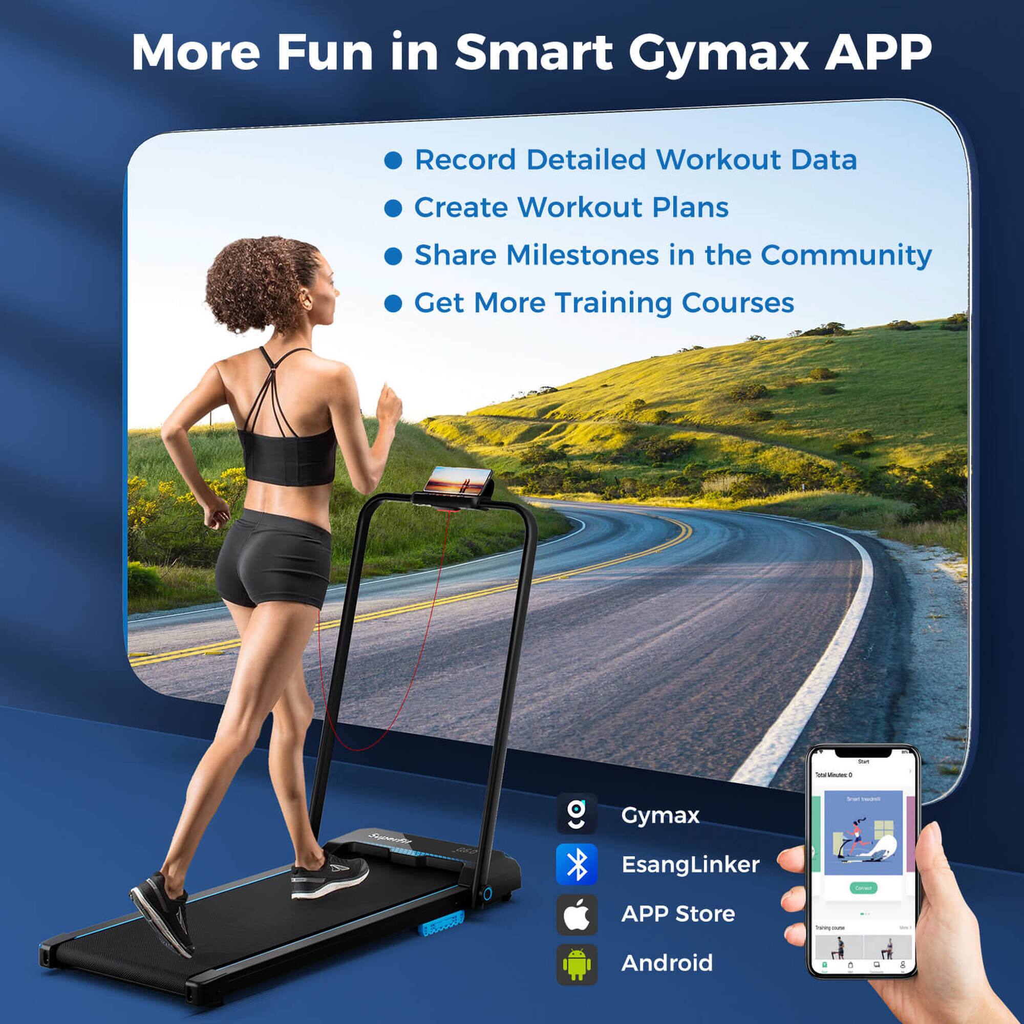 More Fun in Smart Gymax APP

- Record Detailed Workout Data
- Create Workout Plans
- Share Milestones in the Community
- Get More Training Courses

Gymax
EsangLinker
APP Store
Android