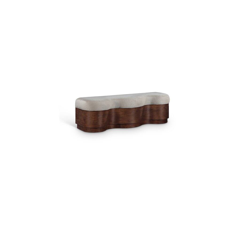 Meridian Furniture - Savoy Velour Fur Fabric Bench - Beige