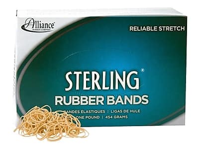 Alliance - Sterling Multi-Purpose #10 Rubber Bands, 1-1/4" x 1/16", 5000/Box - Natural Crepe