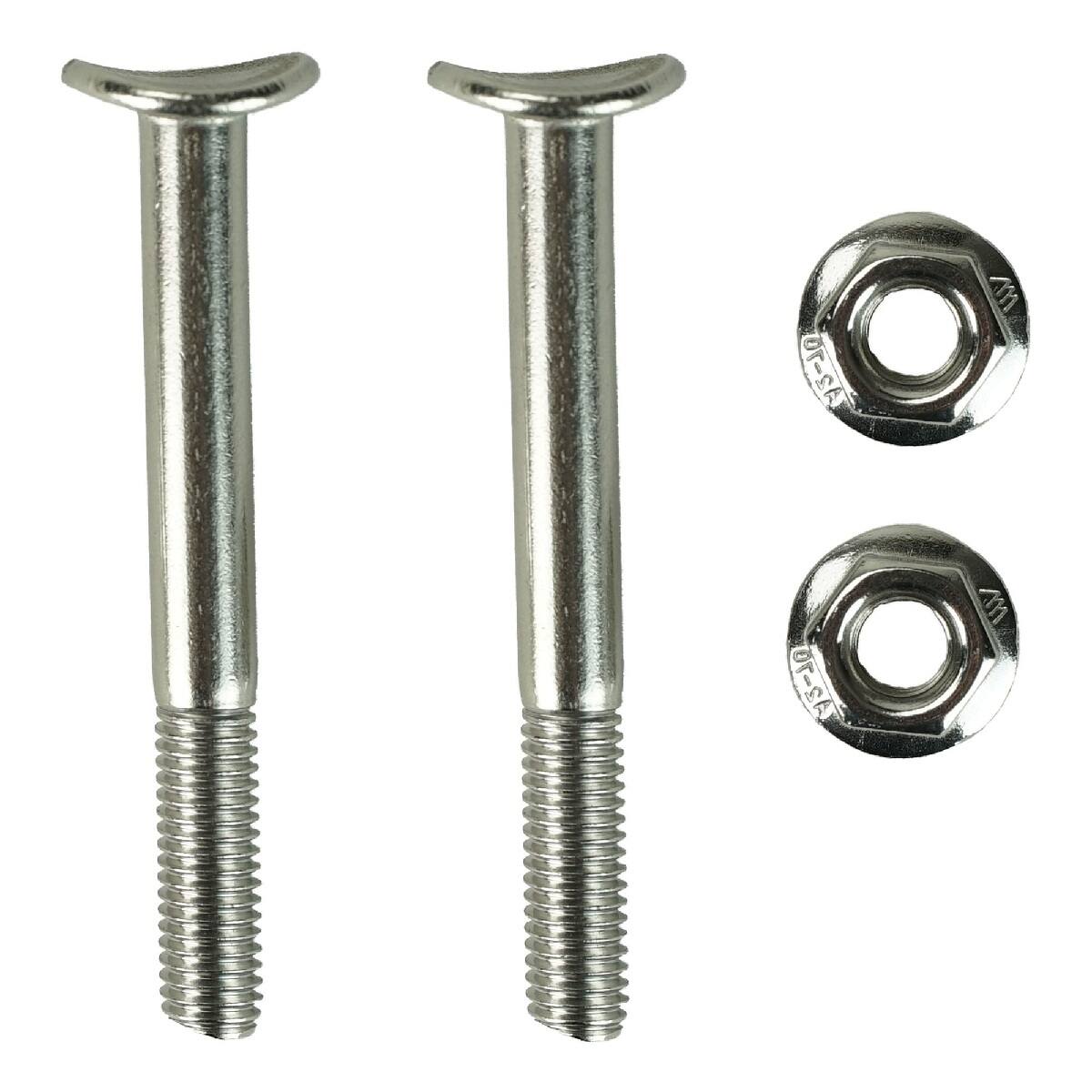 Alt View 1. Pool Central - 3" Convex Screw and Nut for Swimming Pool Handrails - Set of 2 - Silver.
