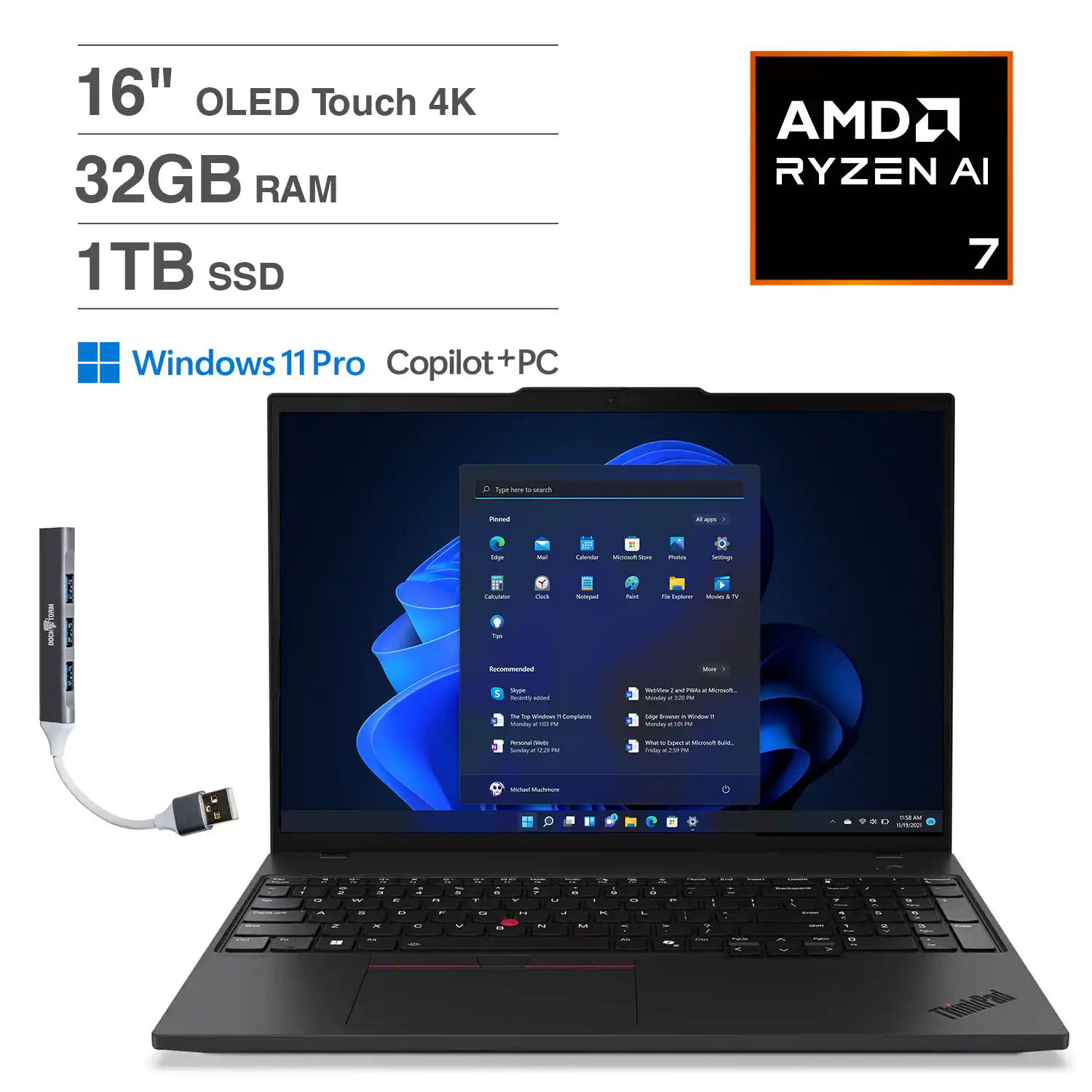 16" OLED Touch 4K  
32GB RAM  
1TB SSD  
AMD RYZEN AI 7  
Windows 11 Pro Copilot+PC