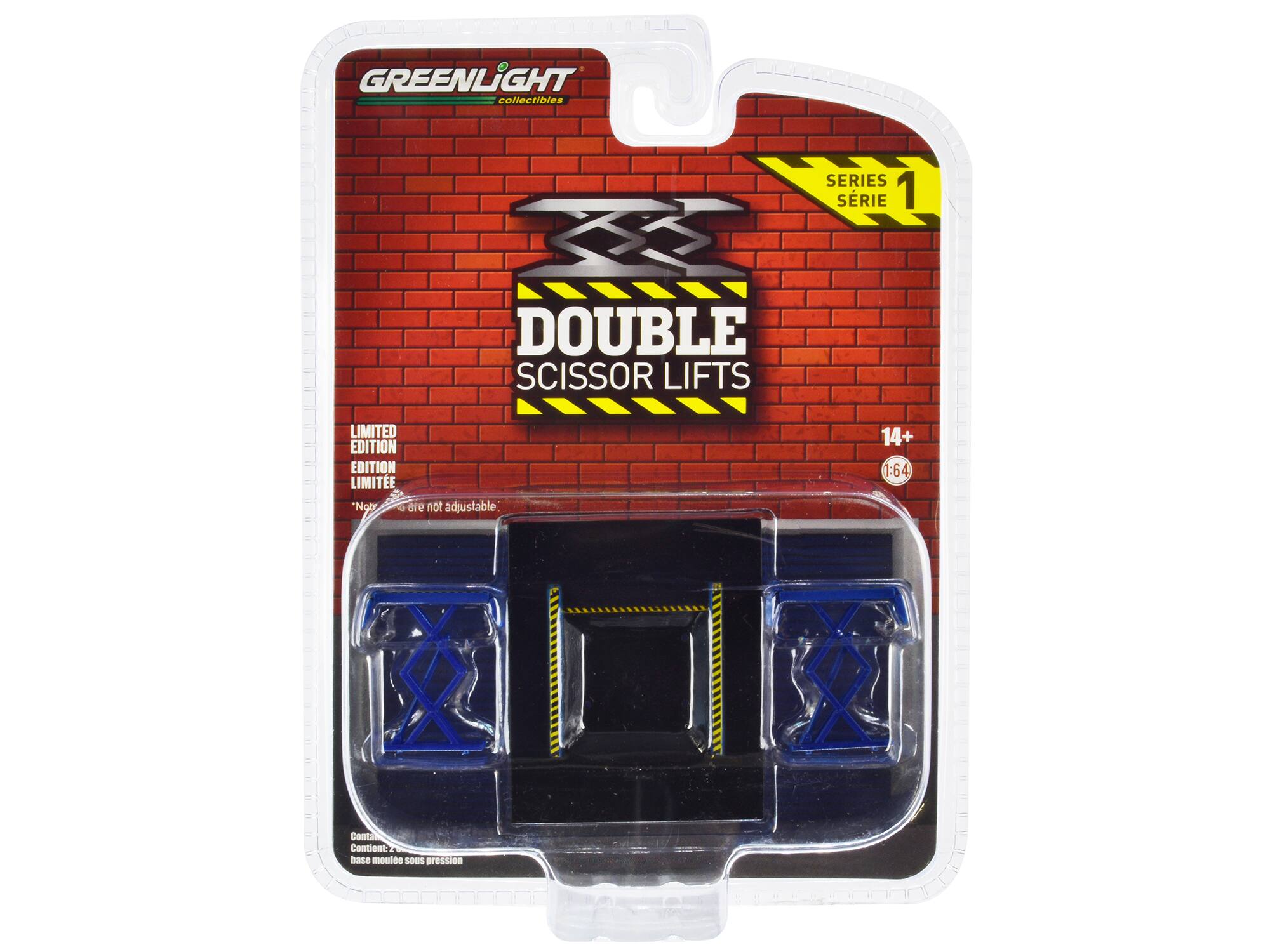 GREENLIGHT collectibles SERIES 1 DOUBLE SCISSOR LIFTS LIMITED EDITION  
"Non adjustable"  
14+  
1:64  
Contains the base moulded under pressure
