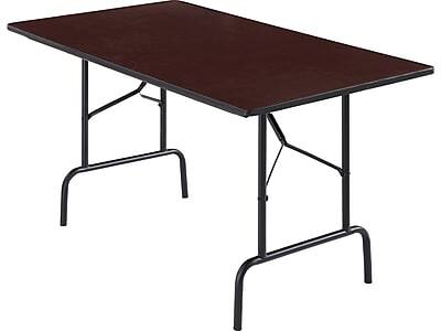 Front. Staples - Staples 6' x 30" Wooden Heavy Duty Folding Table, Walnut (58366) - Walnut.