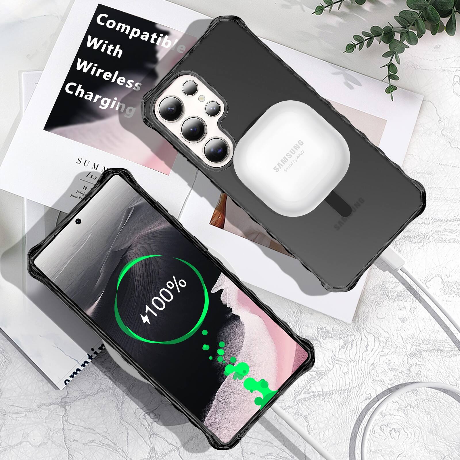 With Compatible Wireless Charging

SUMM Iss

$ 100 jeinju 5 +100% amntin

SAMSUNG by AKG Sound

SAMSUNG