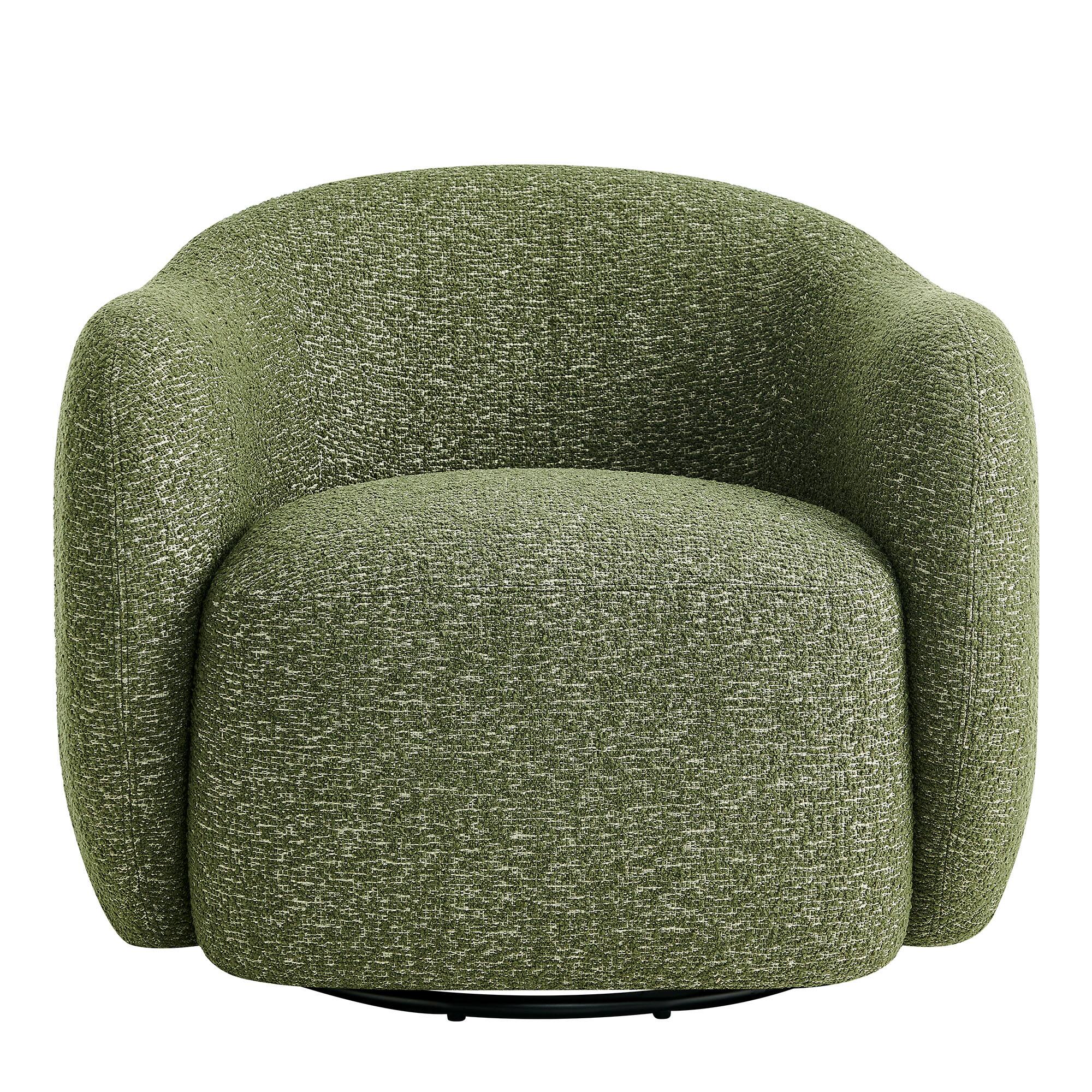 Alt View 4. Modway - Selby Textured Woven Fabric Swivel Accent Chair by Modway - Olive.