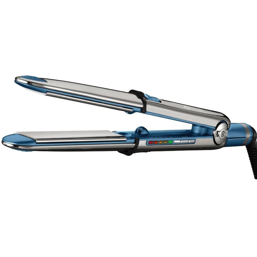 Angle. Babyliss - BaByliss Pro Nano Titanium Prima 3100 Stainless Steel Flat Iron - 1"  BNT3100TUC (Dual Voltage) - Blue.