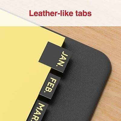 Leather-like tabs

JAN.
FEB.
MAR.