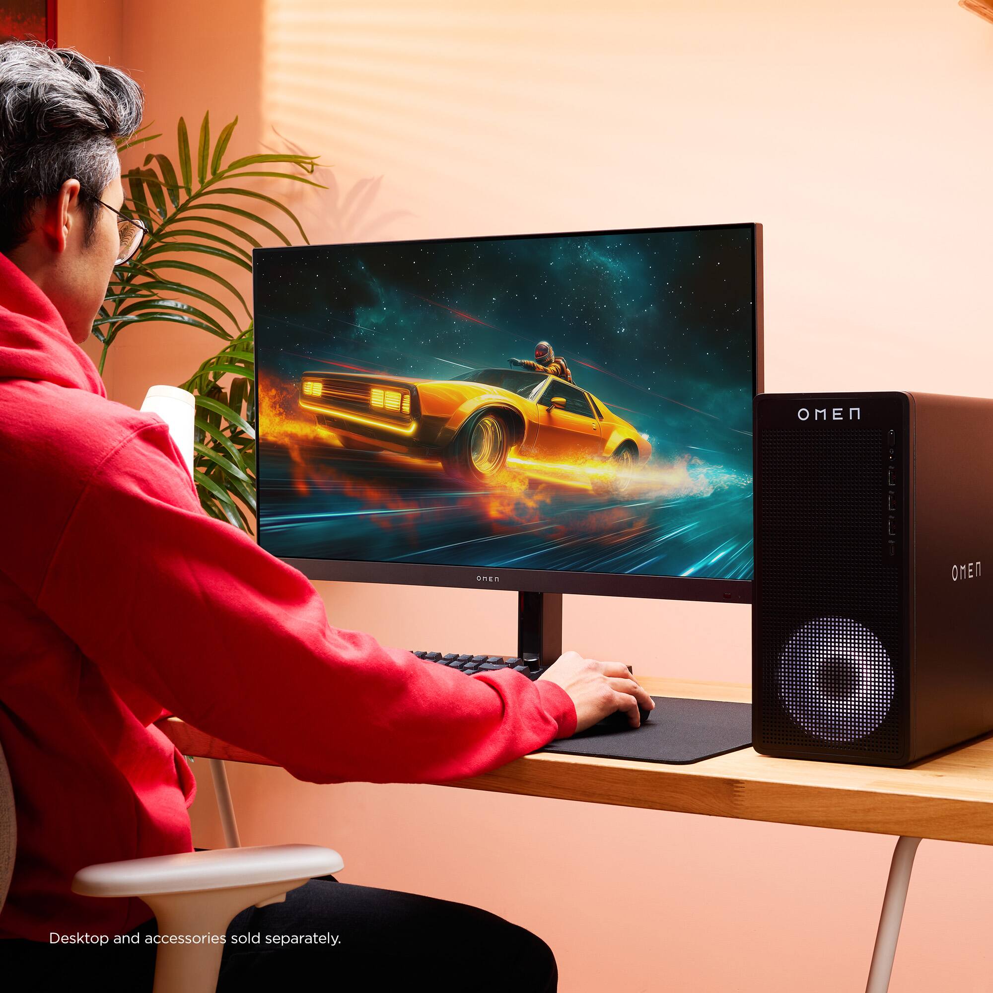 Desktop and accessories sold separately.