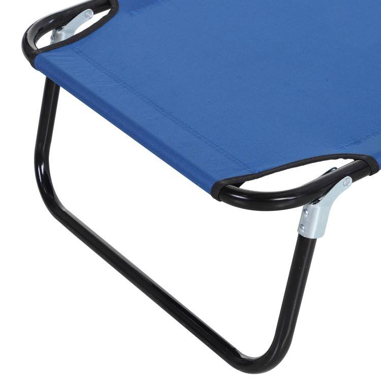 Alt View 9. PULUZ - Folding Chaise Lounge Pool Chairs, Outdoor Sun Tanning Chairs with 5-Level Reclining Back, Steel Frame for Beach, Yard - Blue.