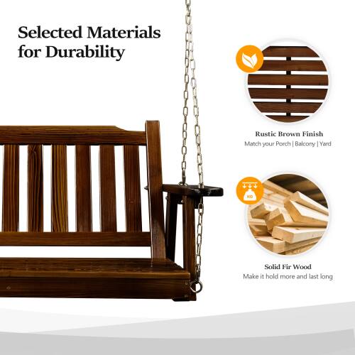 Selected Materials for Durability  
Rustic Brown Finish  
Match your Porch | Balcony | Yard  
Solid Fir Wood  
Make it hold more and last long