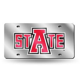 Rico Industries - Arkansas State Red Wolves Mirrored Laser Cut License Plate Laser Tag - Multi
