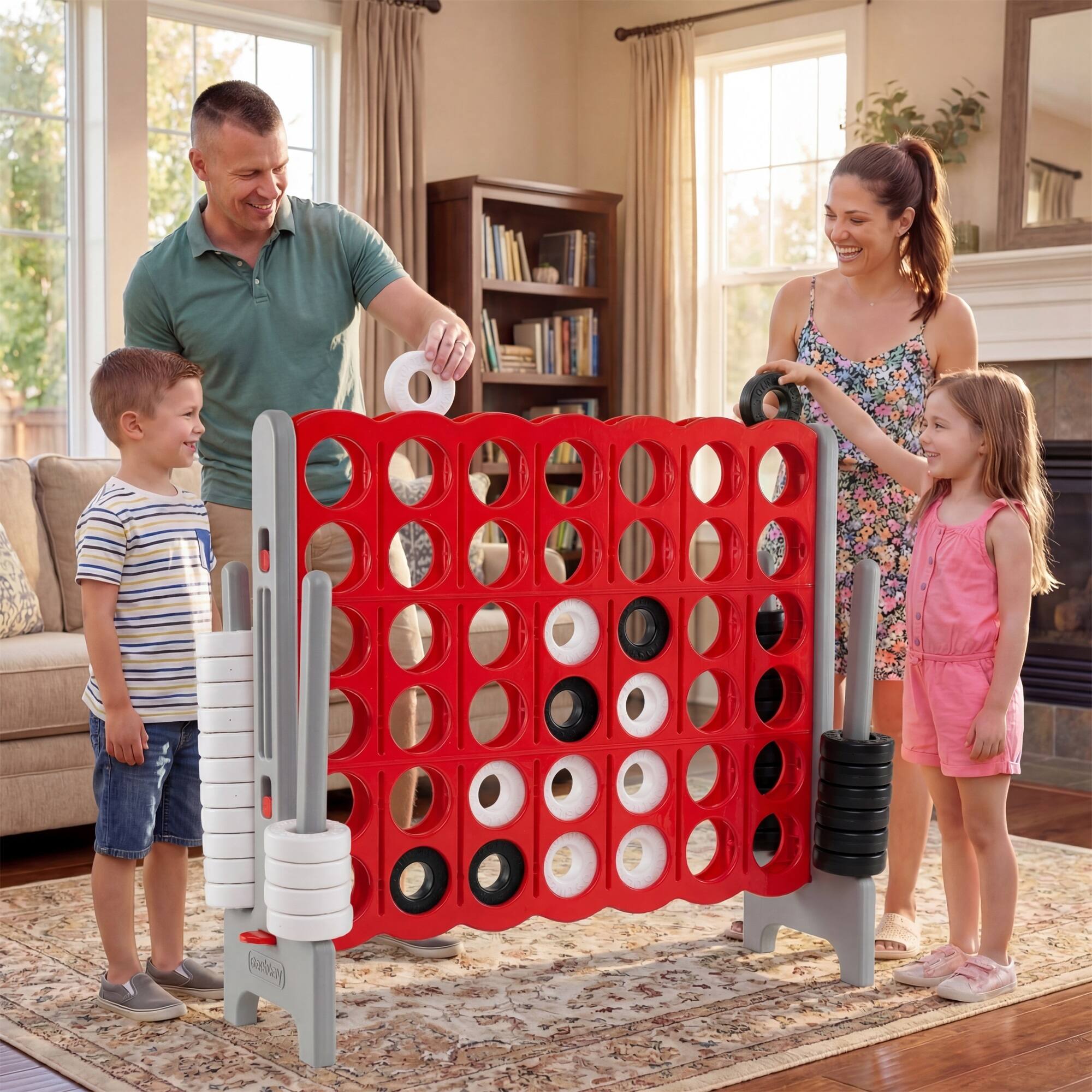 Alt View 1. Costway - Costway Jumbo 4-to-Score 4 in A Row Board Game Set Outdoor Indoor Kids Adults Family Fun - Gray + Red.