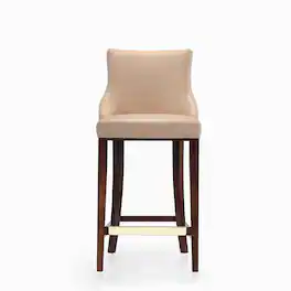 Manhattan Comfort - Shubert Modern Wood Upholstered Barstool - Tan