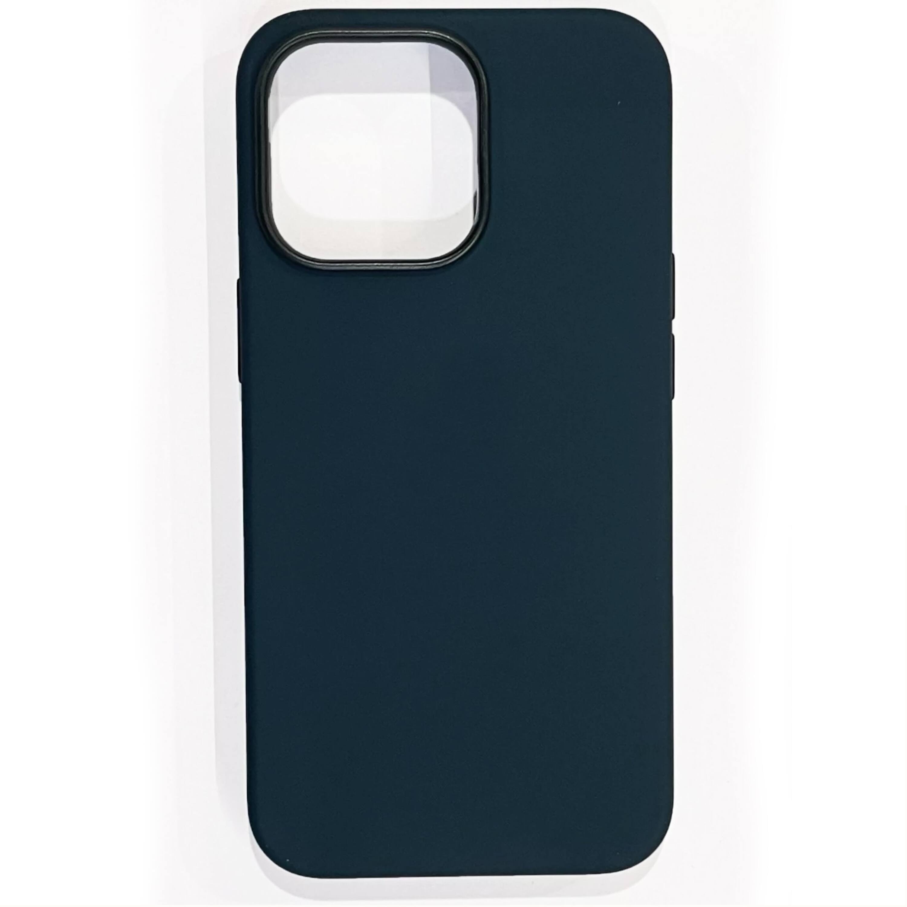 Front. Kitcheniva - Premium Silicone Phone Cover For iPhone 13 Pro Max Dark Blue - Dark Blue.