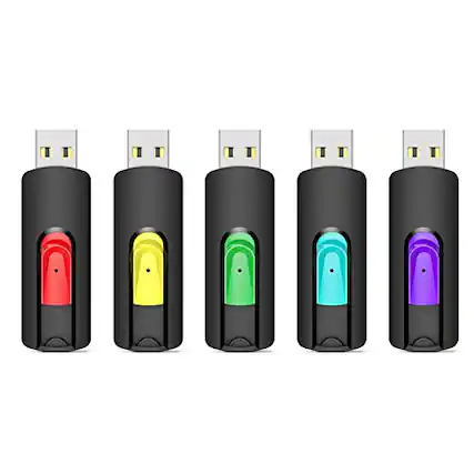 Front. DORLUKFU - 128GB Flash Drive 5 Pack 128GB USB Flash Drives Thumb Drive 128 GB USB Drive USB 2.0 Memory Sticks Jump Drives 128G (5 - Red Green Cyan Yellow Purple.