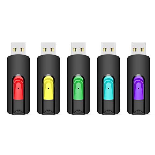 Front. DORLUKFU - 128GB Flash Drive 5 Pack 128GB USB Flash Drives Thumb Drive 128 GB USB Drive USB 2.0 Memory Sticks Jump Drives 128G (5 - Red Green Cyan Yellow Purple.