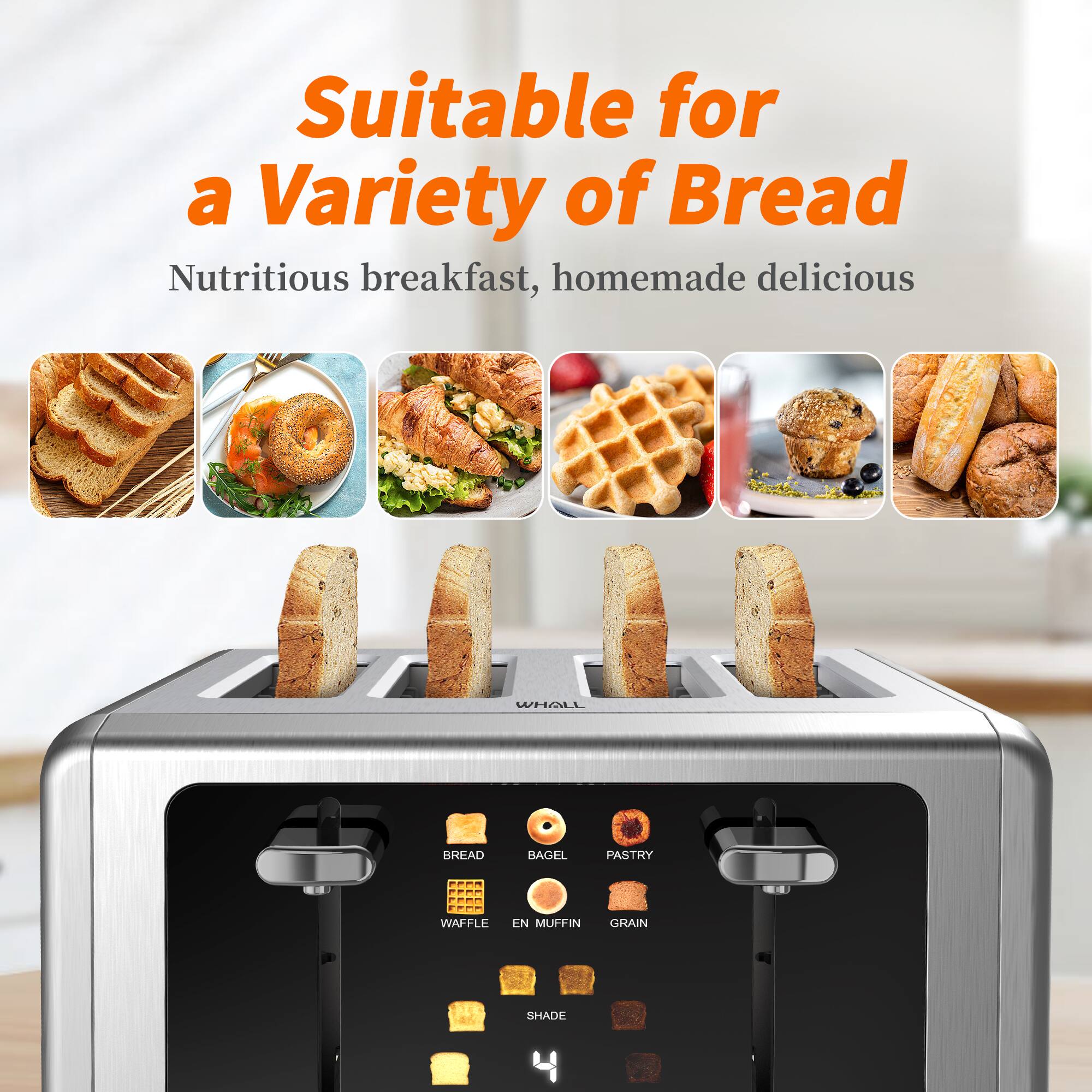 Suitable for a Variety of Bread

Nutritious breakfast, homemade delicious

- BREAD
- WAFFLE
- EN MUFFIN
- SHADE
- BAGEL
- PASTRY
- GRAIN