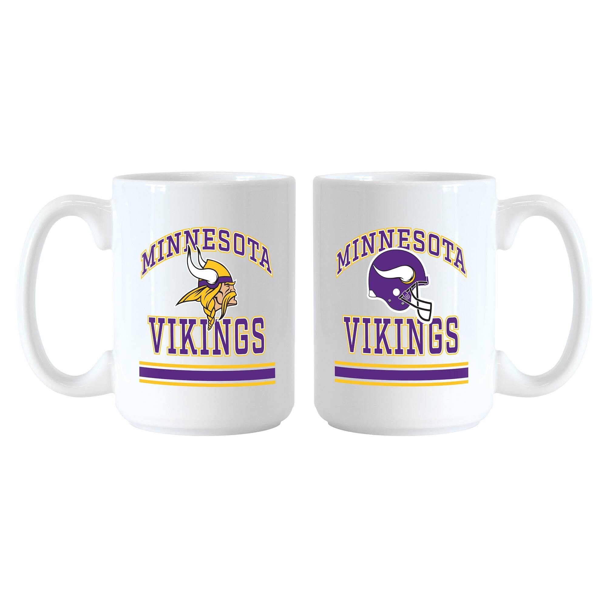 Logo Brands - Minnesota Vikings 15oz. Current & Throwback Mug Set - Multicolor