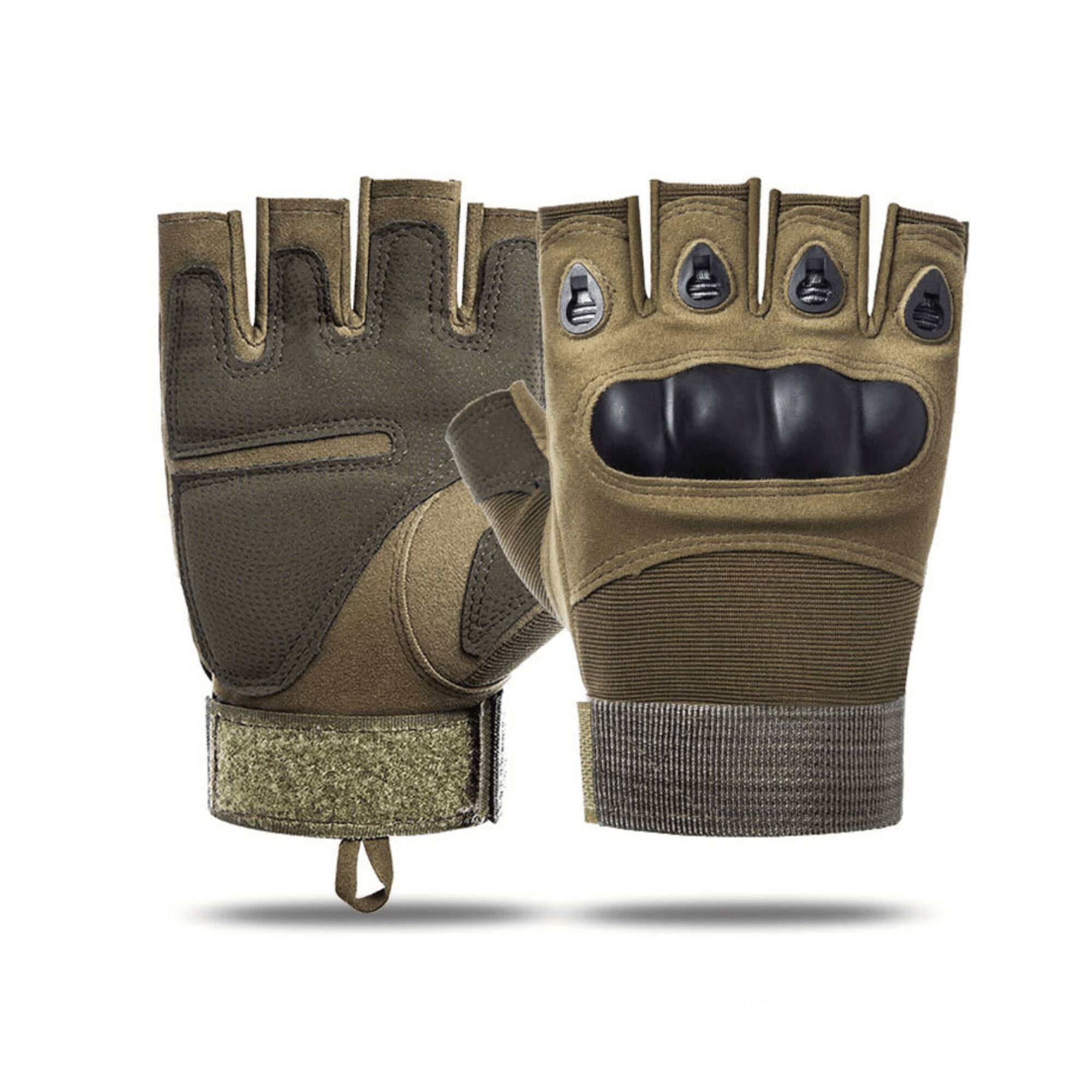 Alt View 1. JupiterGear - Tactical Military Fingerless Airsoft Gloves for Outdoor Sports, Paintball, and Motorcycling - Green.