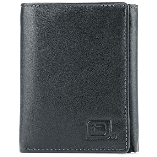 Vulpecula Spade - Men's Leather Trifold Wallet - RFID Blocking - Wallet with Gift Box - Black