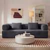 Front. Meqiodas - Compression Sofa,Convertible Floor Sofa Bed-with Pillow Back Support Armrest,Comfy Futon Couch Sleeper Bed - Grey.