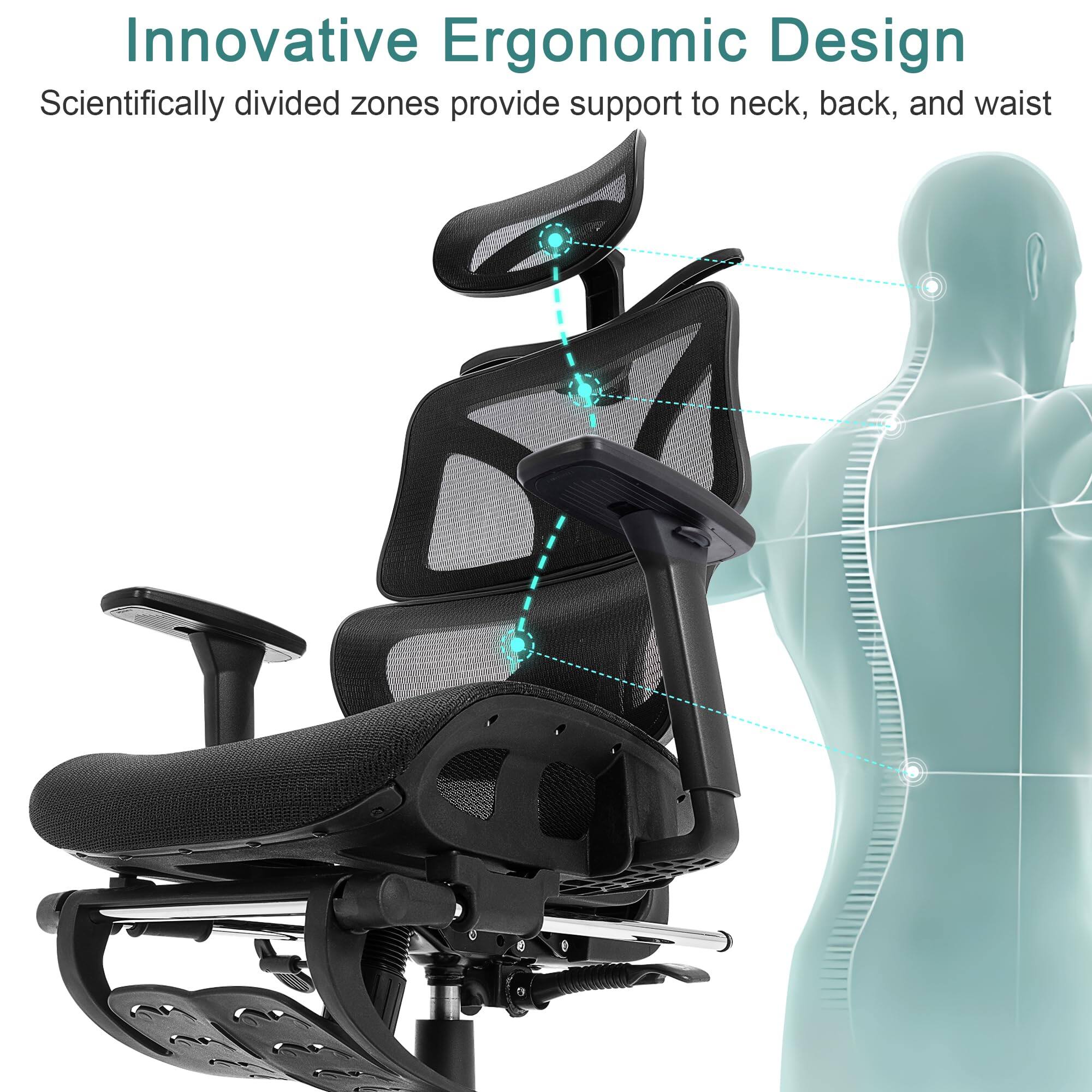 Innovative Ergonomic Design  
Scientifically divided zones provide support to neck, back, and waist