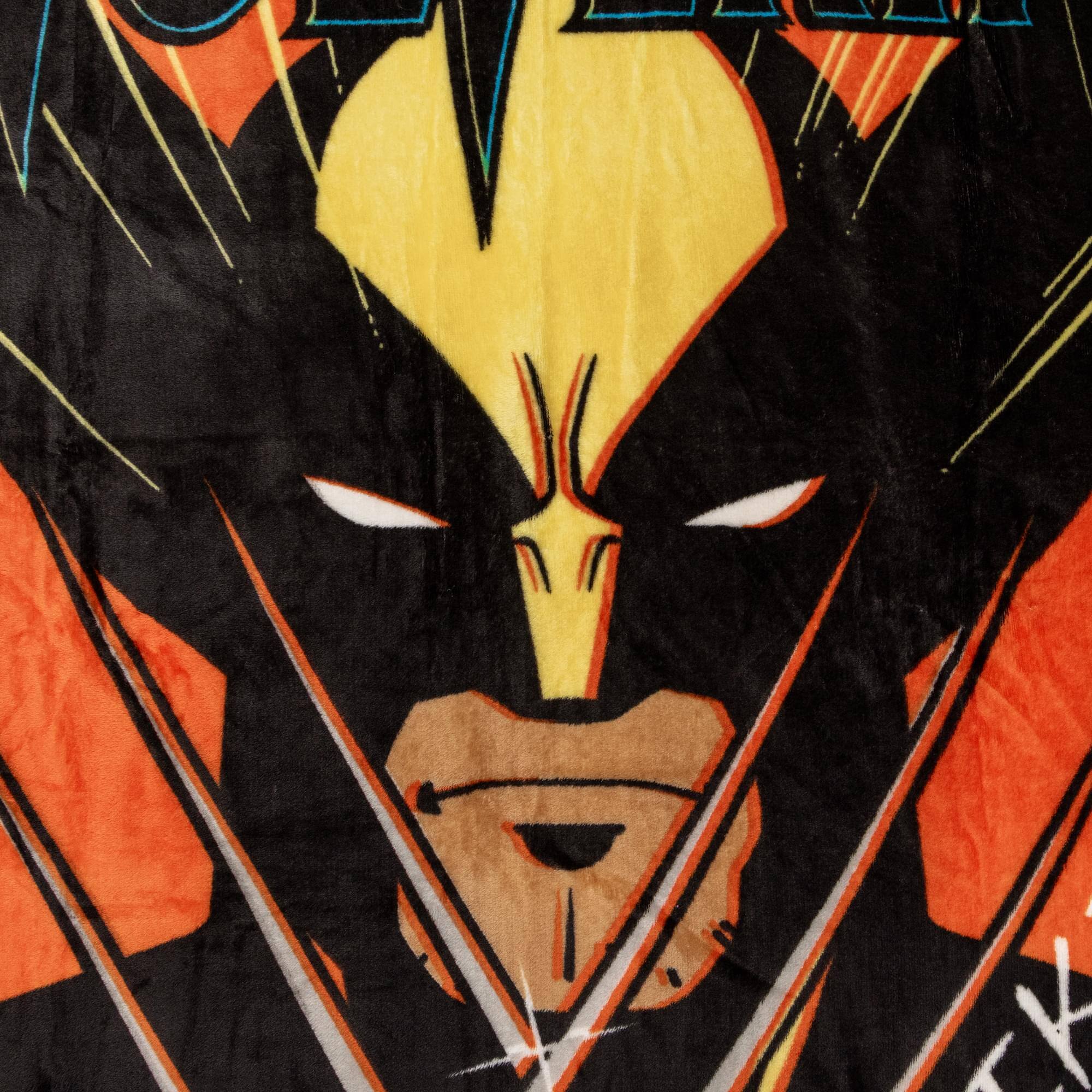 Alt View 1. Silver Buffalo - Marvel X-Men Wolverine "Snikt!" Fleece Throw Blanket | 45 x 60 Inches - Multi-Colored.