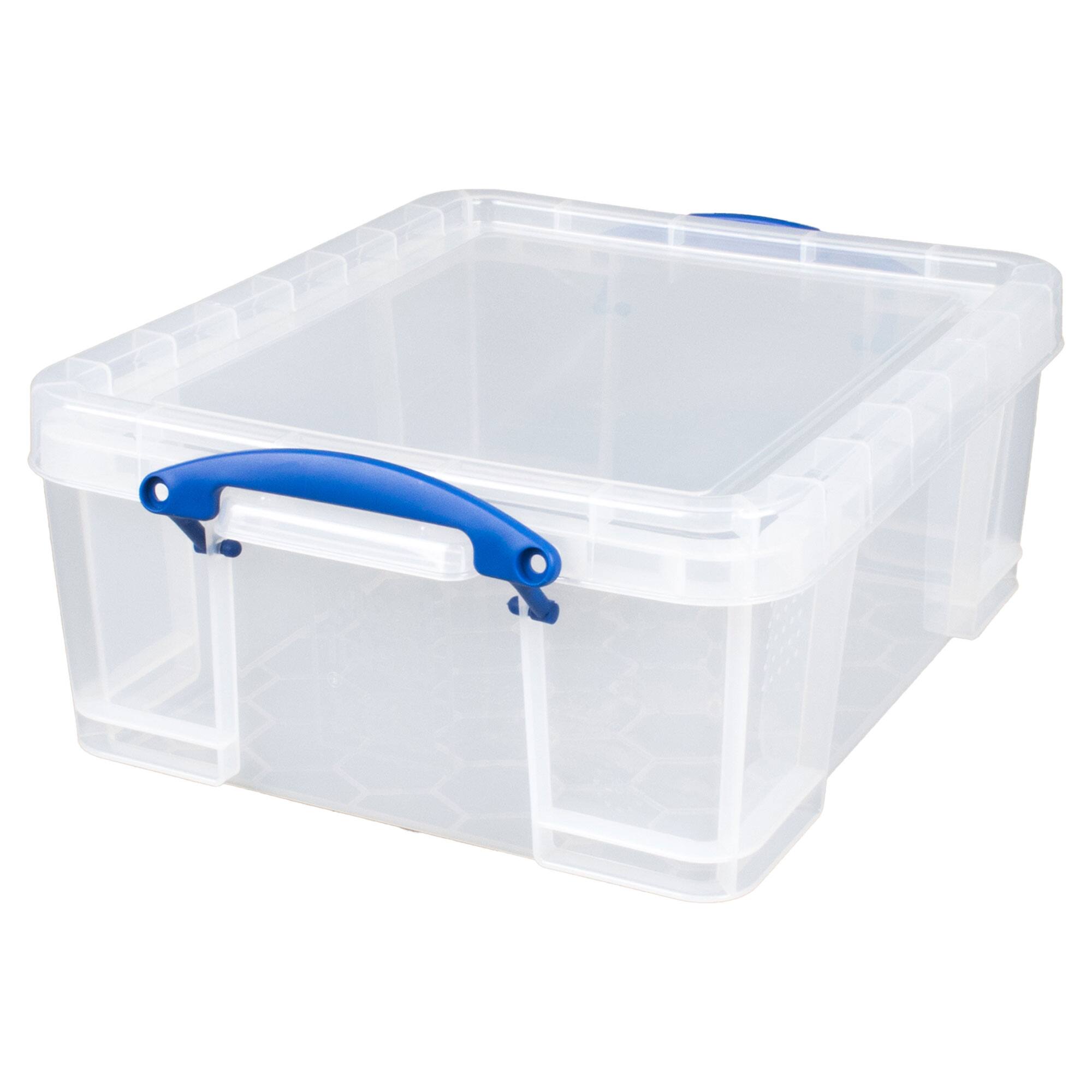 Alt View 5. Really Useful Box - Really Useful Box 17L Storage Container with Lid and Clip Lock Handles, (4 Pack) - Clear.