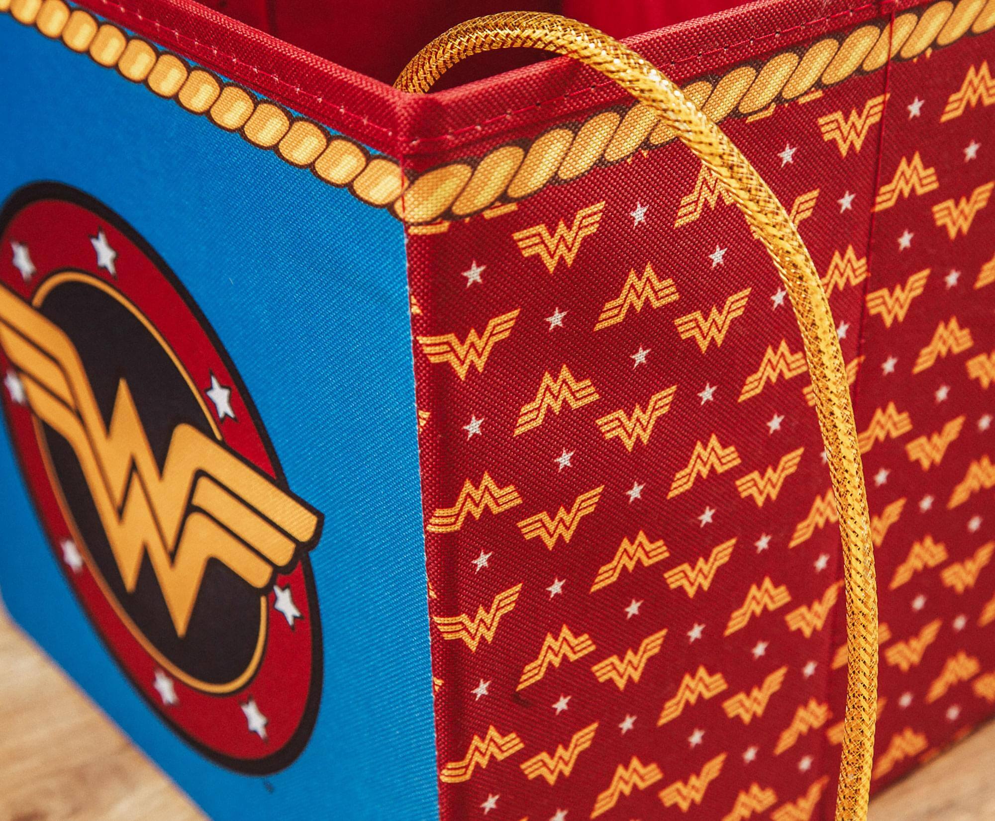 Alt View 2. Ukonic - DC Comics Wonder Woman Logo Storage Bin Cube Organizer | 11 Inches - Red.