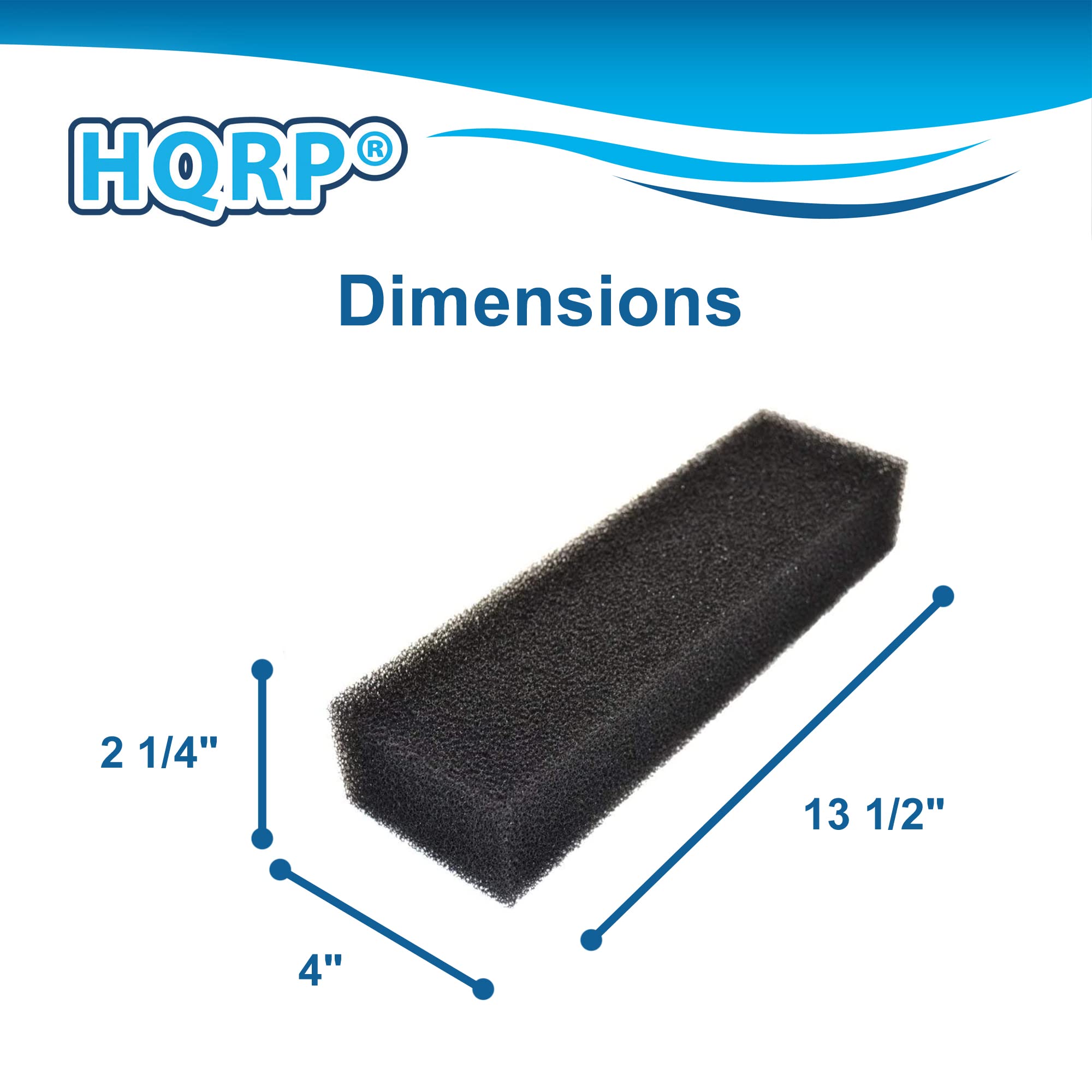 HQRP Dimensions  
2 1/4" x 4" x 13 1/2"