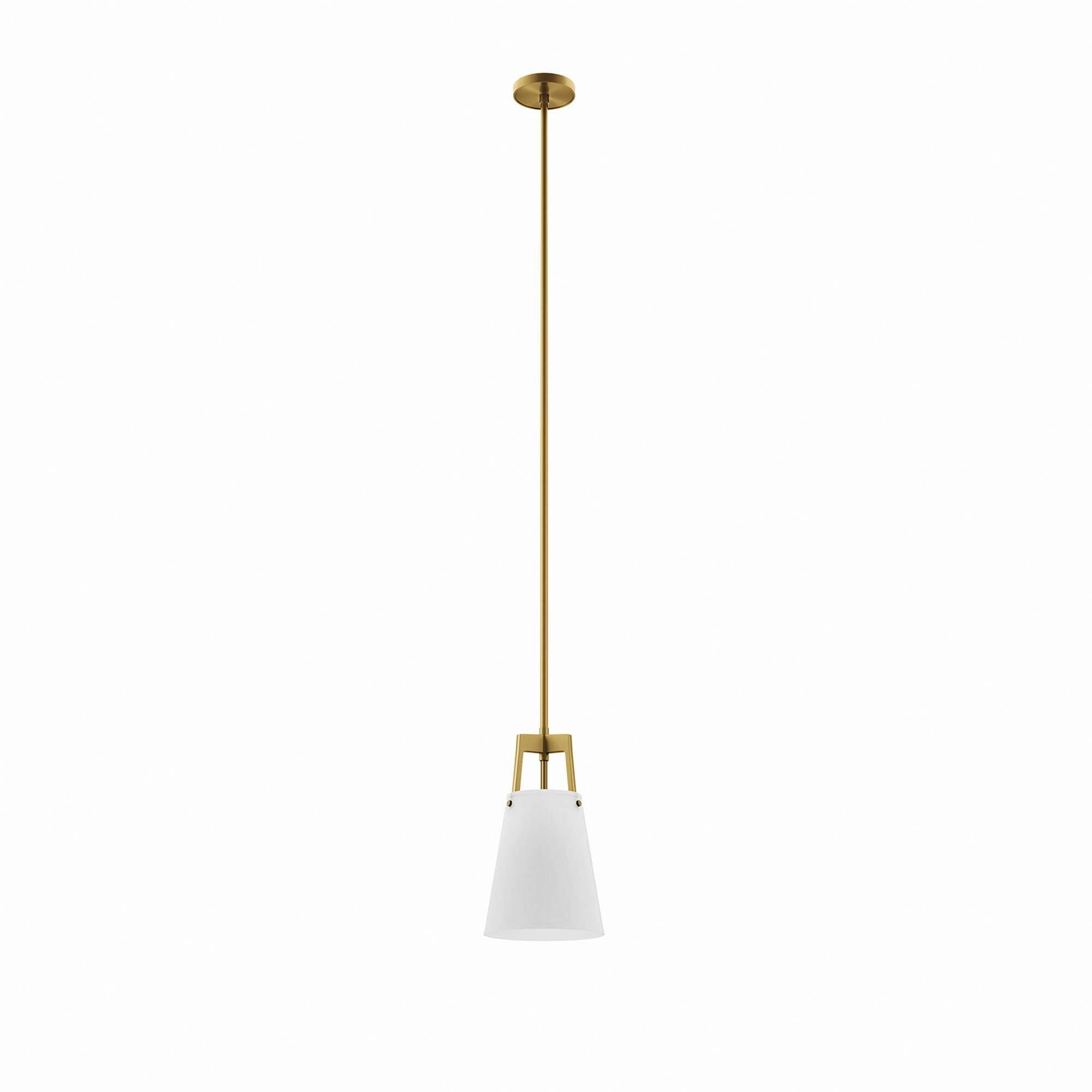 Angle. Modway - Aspire Pendant Light by Modway - White Satin Brass.