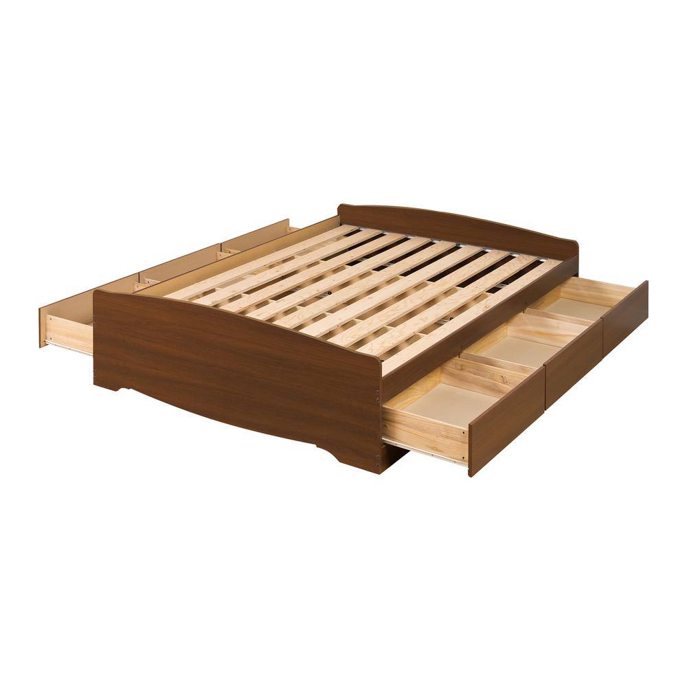 Prepac Queen Mate’s Platform Storage Bed with 6 Drawers Cherry CBQ-6200 ...