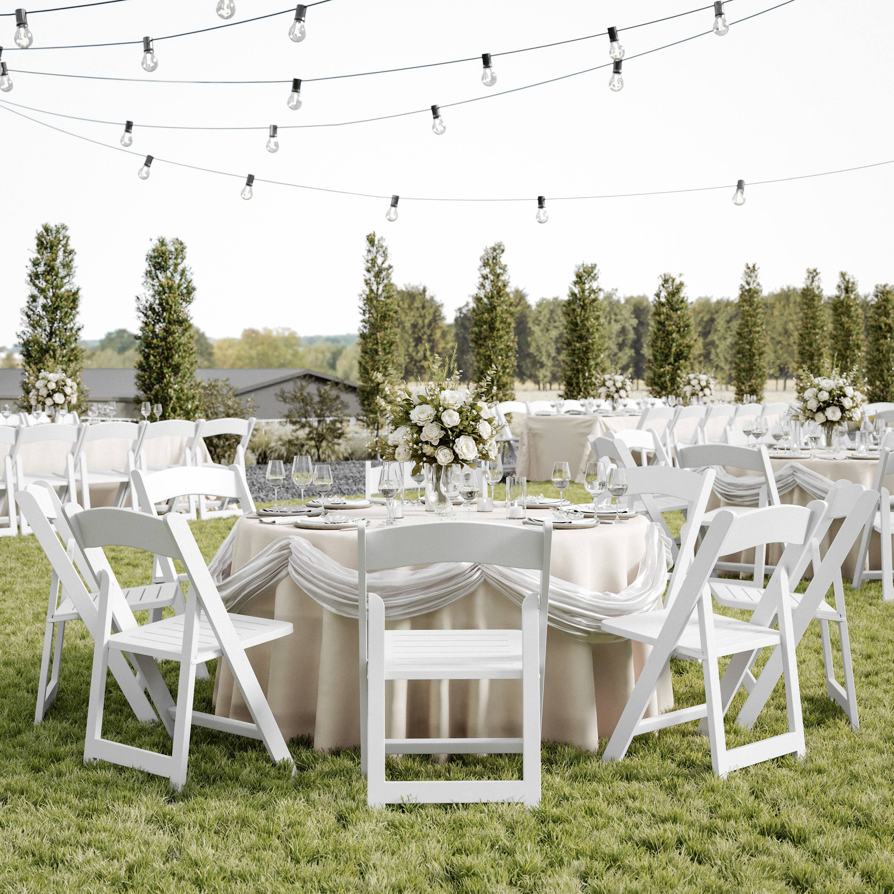 Alt View 3. Flash Furniture - Holden Commercial Grade White Solid Wood Folding Dining Chair - White.