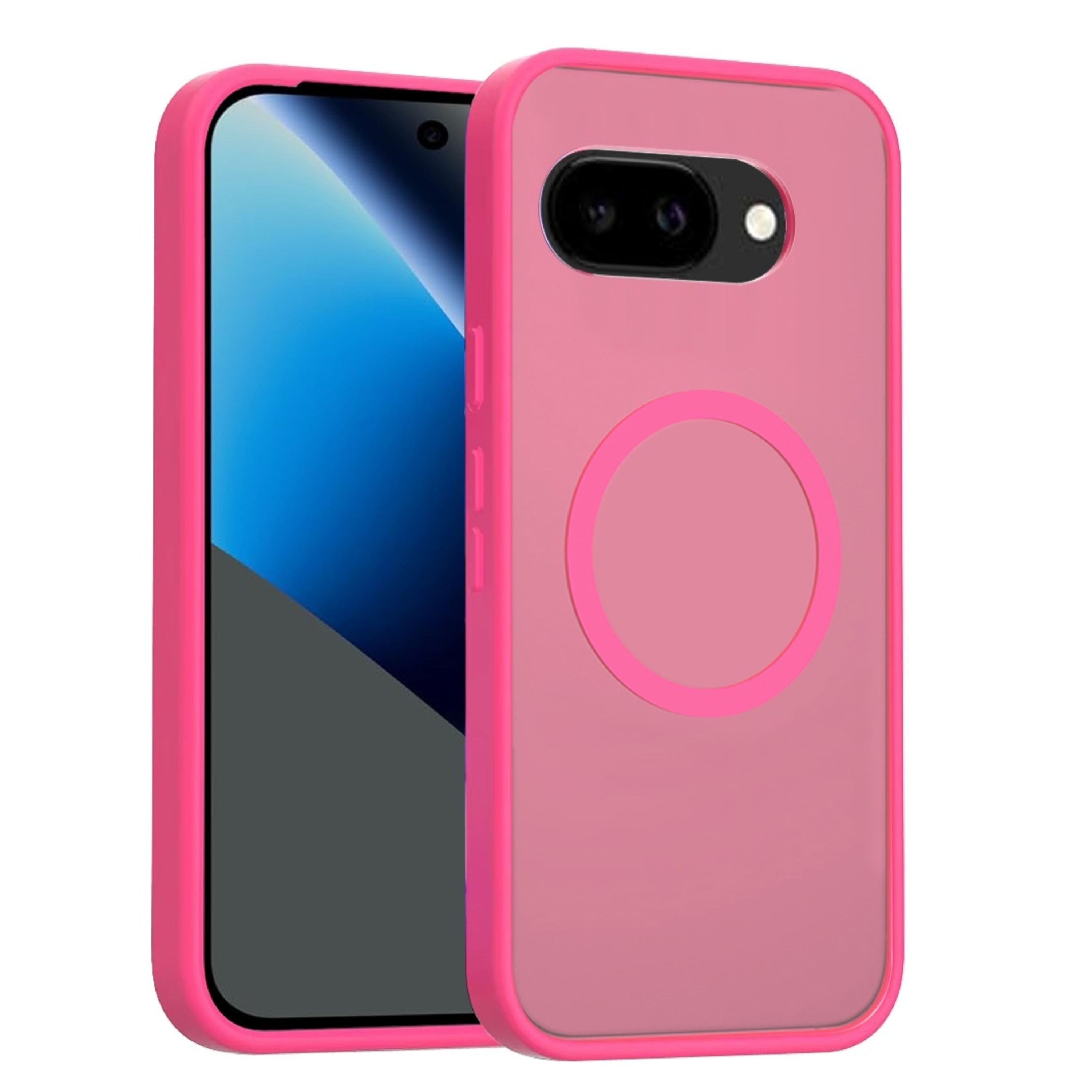 Kitcheniva - Soft Touch Frosted Magnetic Circle Phone Case With Tempered Glass For Google Pixel 10a - Hot Pink price history on PriceWatchPro