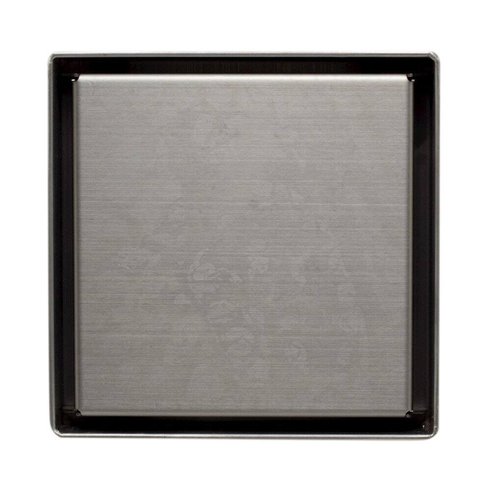 Alt View 1. Alfi - 5" x 5" Modern Square Brushed Stainless Steel Shower Drain with Solid Cover - Stainless Steel.
