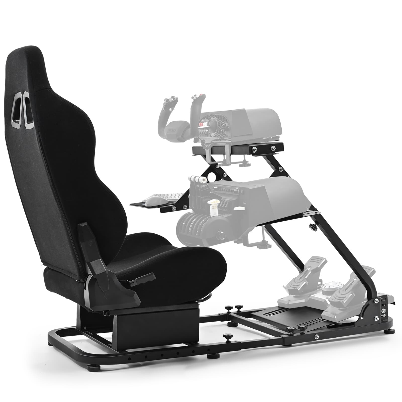 Dardoo - Adjustable Racing Simulator Cockpit with Seat Fit for Logitech G29 for Thrustmaster T248 – - Black