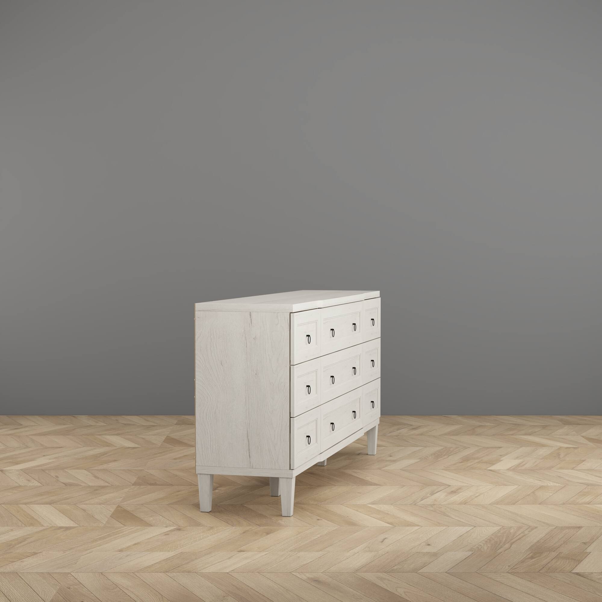 Left. FUFU & GAGA - FUFU&GAGA Vintage Horizontal Dresser – Timeless Storage with Safety Chest of Drawers - White.