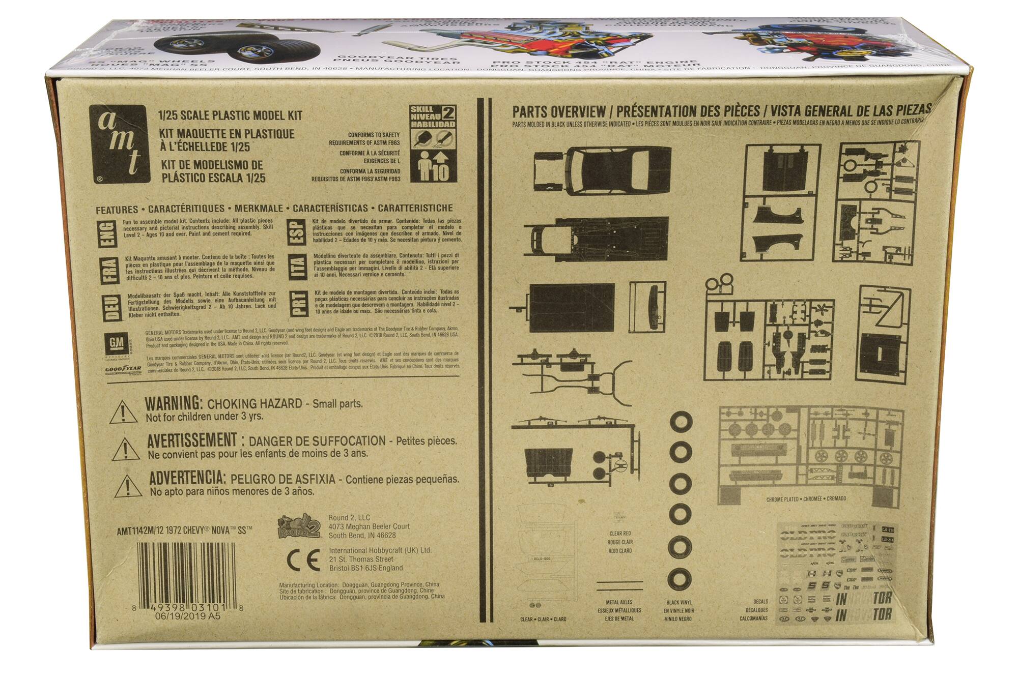 Sure, here is the corrected and grouped text from the image:

---

**1/25 SCALE PLASTIC MODEL KIT**

**KIT MAQUETTE EN PLASTIQUE À L'ÉCHELLE DE 1/25**

**KIT DE MODELISMO DE PLÁSTICO ESCALA 1/25**

**CONFORMS TO SAFETY REQUIREMENTS OF ASTM F963**

**CONFORME À LA SÉCURITÉ EXIGÉES DU RÉGLEMENT F963**

**CONFORMA A LAS REGLAS DE SEGURIDAD DE ASTM F963**

**CONFORMA ELS REQUERIMENTS DE SEGURITAT DE ASTM F963**

**CONFORMS REDURLMENTS L'CHELLEDE 1/25**

**CONFORME LA SEGURIDAD EXIGENCIAS**

**CONFORMA ELS REQUERIMENTS DE SEGURITAT**

**CONFORMS REDURLMENTS L'CHELLEDE 1/25**

**CONFORME LA SEGURIDAD EXIGENCIAS**

**CONFORMA ELS REQUERIMENTS DE SEGURITAT**

**CON