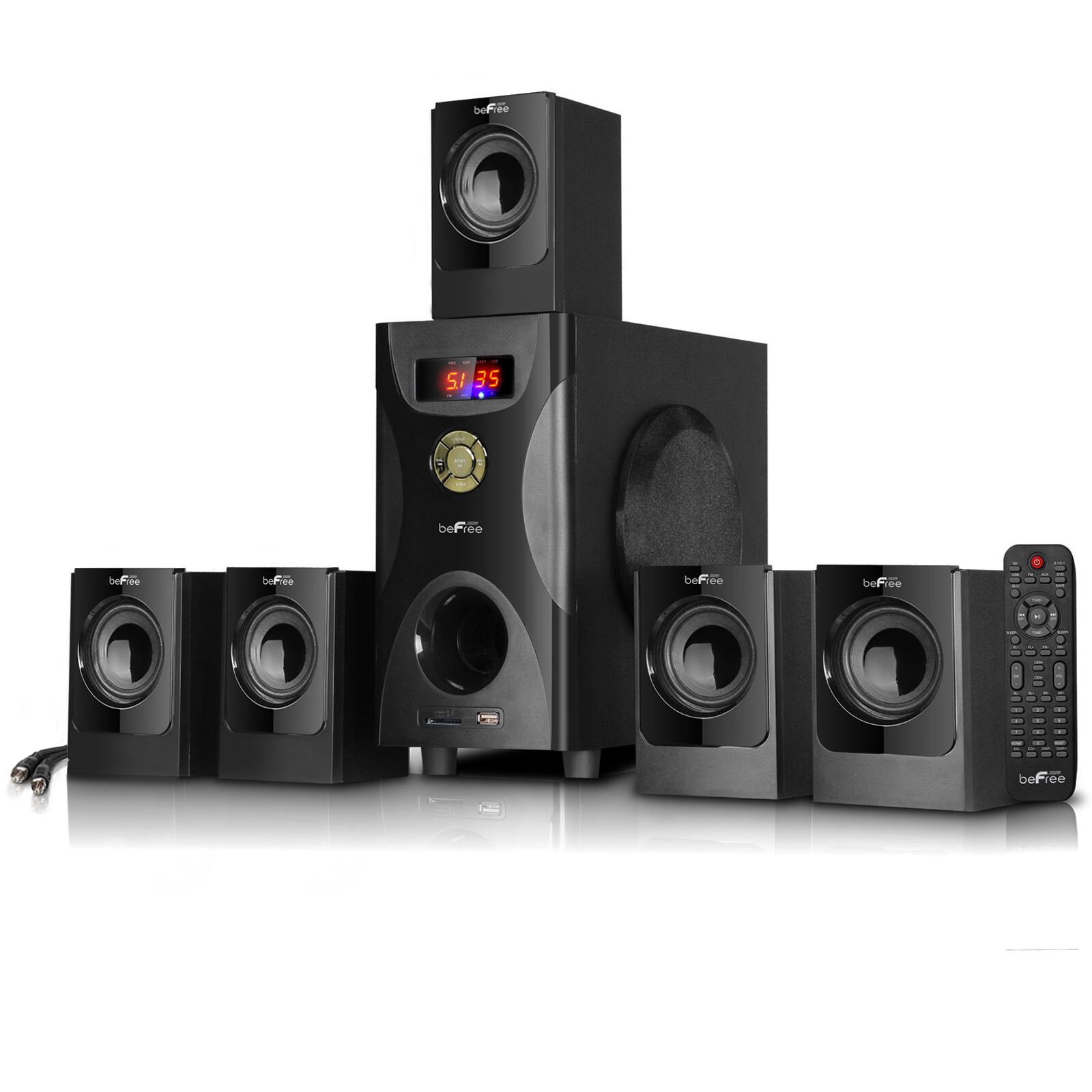 beFree Sound - 5.1 Channel Surround Sound Bluetooth Speaker System - Black