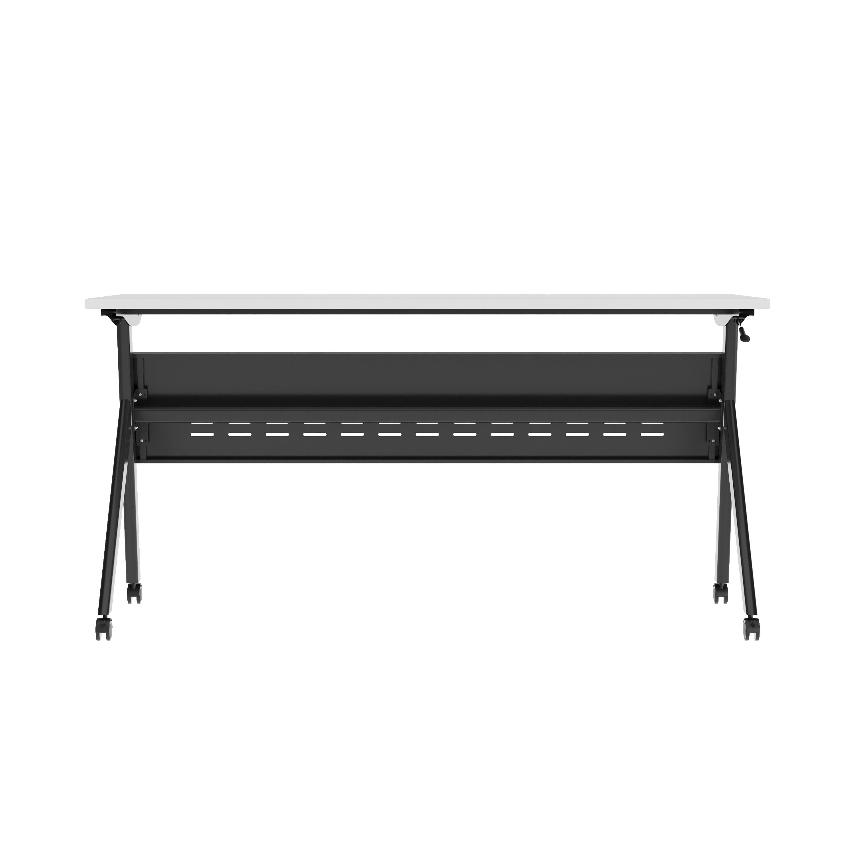 Alt View 7. Emma + Oliver - Griffin Heavy-Duty Flip Top Training Table with Nesting Design, Privacy Panel, Y-Legs, Tabletop, Metal Frame - Gray Top/Black Frame.